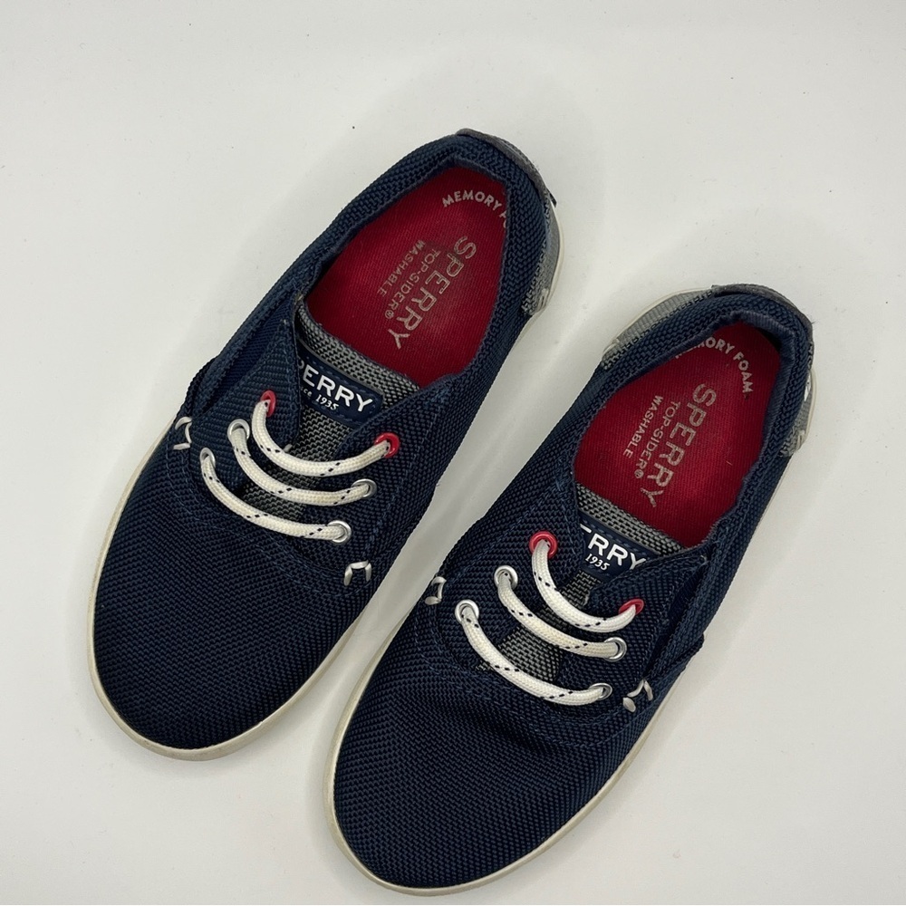 Active Seller!  Kid’s Sperry Unisex Washable Navy Canvas Sneakers 11M - Picture 4 of 11